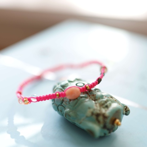 Bransoletka pleciona - Więcj różu