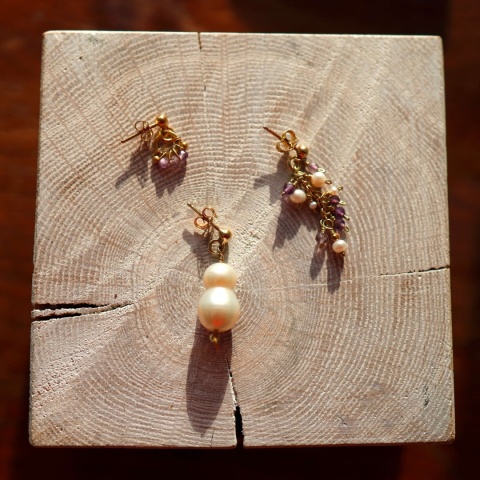 kolczyki komplet trzech kolczyków