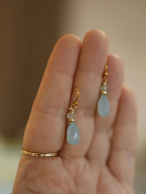 Piękne kolczyki niebieskie.