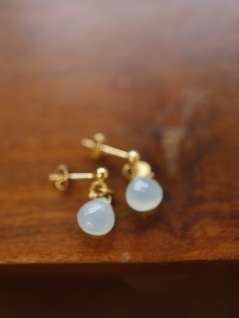 Chalcedon błekitny kolczyki.