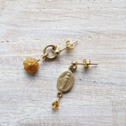 Kolczyki sztyfty z naturalnymi kamieniami